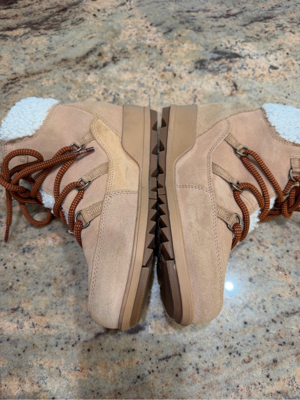 Sorel Women's Tan Suede Shearling Collar Lace-Up Winter Boots Size 8 - Picture 4 of 10
